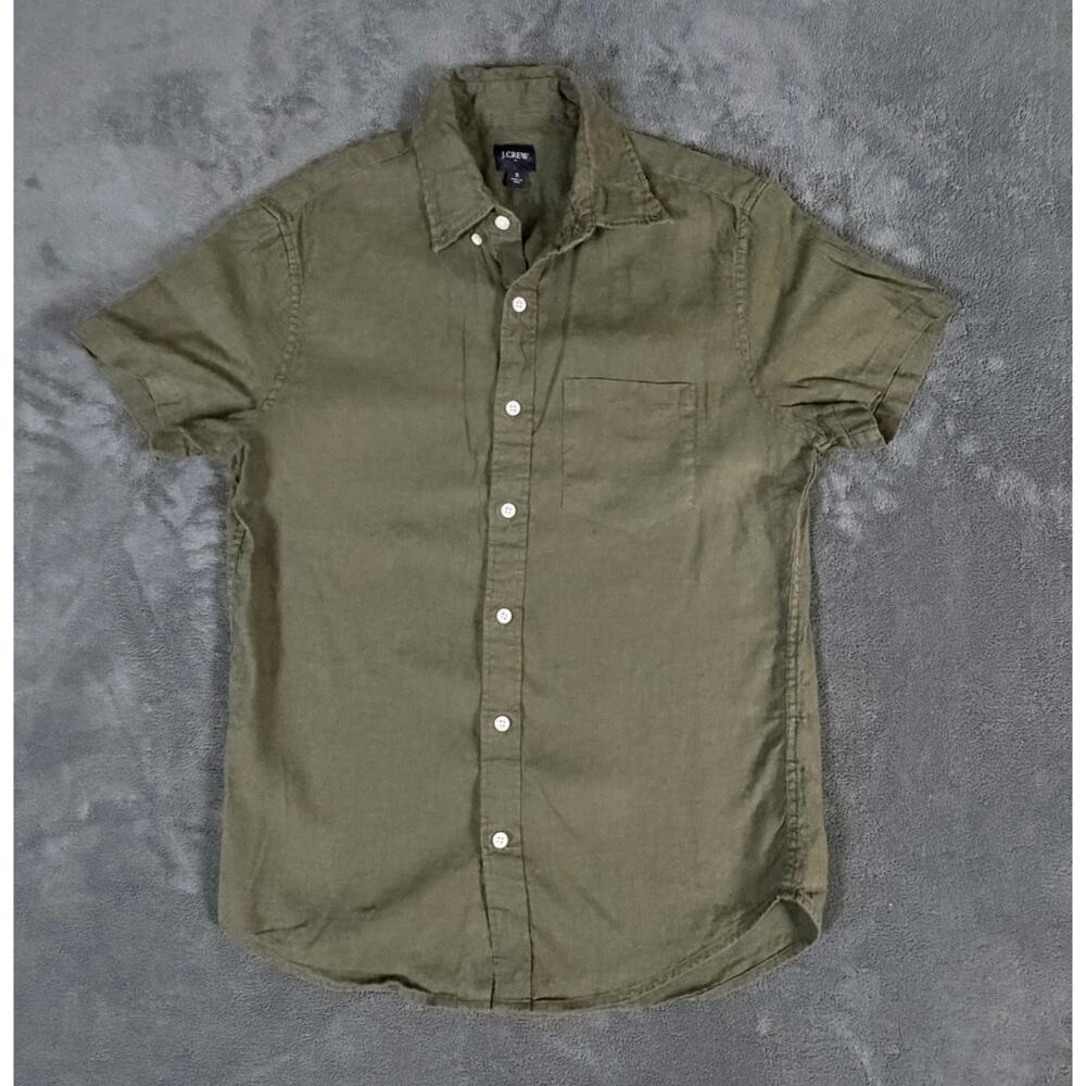 J.Crew Men’s S Olive Green Short Sleeve Button Up Shirt
